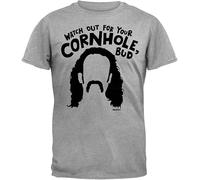 Old Glory Office Space - Mens Cornhole Soft T-Shirt Grey Manches Courtes(Large)