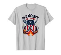 Old Glory's Grill Partner T-Shirt, Homme, Argent, XL
