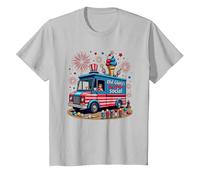 Old Glory's Ice Cream Social T-Shirt, Enfant, Argent, 8 Ans