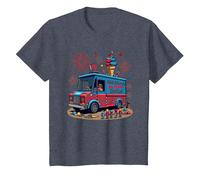 Old Glory's Ice Cream Social T-Shirt, Enfant, Bleu Chiné, 4 Ans