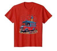 Old Glory's Ice Cream Social T-Shirt, Enfant, Rouge, 8 Ans