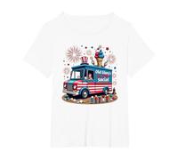 Old Glory's Ice Cream Social T-Shirt, Femme Grandes Tailles, Blanc, 2X