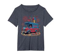 Old Glory's Ice Cream Social T-Shirt, Femme Grandes Tailles, Bleu Chiné, 6X