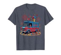 Old Glory's Ice Cream Social T-Shirt, Homme, Bleu Chiné, S