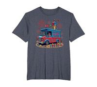 Old Glory's Ice Cream Social T-Shirt, Homme Grandes Tailles, Bleu Chiné, 5X Tall