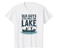 Old Guys Still Rule The Lake Bateau de pêche Humour, pêche T-Shirt, Enfant, Blanc, 2 Ans