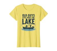 Old Guys Still Rule The Lake Bateau de pêche Humour, pêche T-Shirt, Femme, Citron, XS