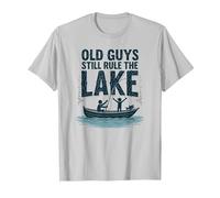 Old Guys Still Rule The Lake Bateau de pêche Humour, pêche T-Shirt, Homme, Argent, L