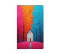 Old House Neon Gradients Surreal Single Toggle Blank Wall Plate Light Switch Cover Decorative 1 Gang for Kitchen Room Bathroom Size 11.4x7cm
