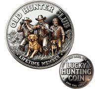 Old Hunter Club Pièce de monnaie porte-bonheur, médaille de gloire à vie Old Hunter Club, jeton commémoratif, pièce de défi de chasse, cadeau pour les amateurs et collectionneurs de plein air (1 pièce