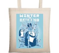 Old Ice Man and a Penguin Sac fourre-tout en coton écologique naturel Beige