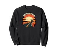 Old Iron Timeless Ride Classic Car Sunset Road Sweatshirt