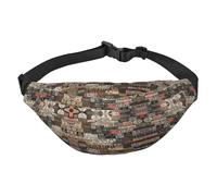 Old License Plate Banane Sac banane pour homme et femme en polyester imprimé Sac banane pour voyage, marche, sport avec sangle réglable, Noir , Taille unique