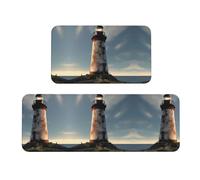 Old Lighthouse Lot de 2 tapis de cuisine antidérapants pour la maison, le bureau, la buanderie