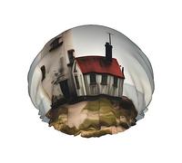 Old Lighthouse-Standard Scale-2_00x Impression Bonnet de Douche Réutilisable pour Femmes, Double Couche Imperméable Chapeau de Bain Casquette de Cheveux à Séchage Rapide