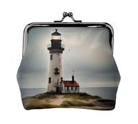 Old Lighthouse-Standard-Scale-2_00x Print Women's Kiss Lock Coin Pouch Mini portefeuille pour cartes et rouge à lèvres, sac à main compact et souple