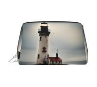 Old Lighthouse-Standard-Scale-2_00x Trousse de toilette en cuir pour femme, Argenté., Taille unique, Trousse de toilette