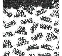 Old Lives Matter Lot de 100 confettis d'anniversaire amusants à paillettes pour homme et femme Noir pailleté