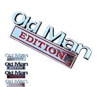 Old Man Edition Car Badge,2025 New Old Man Edition 3D Emblem,Premium Rust Proof Alloy,Easy Peel & Stick Installation,Fade & Weather Resistant,for Trucks,Suvs,Motorcycles (Silver Red)