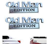 Old Man Edition Car Emblem,2Pcs 3D Metal Sticker Badge Old Man Edition Car Emblem,Funny Waterproof Car Decal Metal Badge Rust-Proof,Easy to Apply and Clean,for Car Truck,Motorcycle-2PCS-A