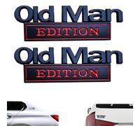 Old Man Edition Car Emblem,2Pcs 3D Metal Sticker Badge Old Man Edition Car Emblem,Funny Waterproof Car Decal Metal Badge Rust-Proof,Easy to Apply and Clean,for Car Truck,Motorcycle-2PCS-C