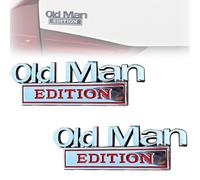 Old Man Edition Car Emblem, 3D Metal Badge Sticker for Side, Tailgate, Bumper, Funny Edition Nameplate Decal, for Trucks SUV Motorcycles (Style B)
