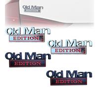 Old Man Edition Car Emblem, 3D Metal Badge Sticker for Side, Tailgate, Bumper, Funny Edition Nameplate Decal, for Trucks SUV Motorcycles (Style H)