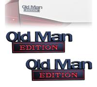 Old Man Edition Car Emblem, 3D Metal Badge Sticker for Side, Tailgate, Bumper, Funny Edition Nameplate Decal, for Trucks SUV Motorcycles (Style C)