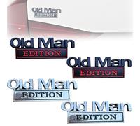 Old Man Edition Car Emblem, 3D Metal Badge Sticker for Side, Tailgate, Bumper, Funny Edition Nameplate Decal, for Trucks SUV Motorcycles (Style F)