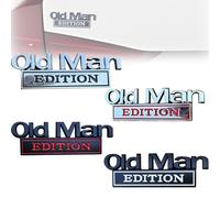 Old Man Edition Car Emblem, 3D Metal Badge Sticker for Side, Tailgate, Bumper, Funny Edition Nameplate Decal, for Trucks SUV Motorcycles (Style O)