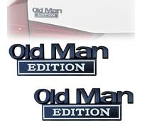 Old Man Edition Car Emblem, 3D Metal Badge Sticker for Side, Tailgate, Bumper, Funny Edition Nameplate Decal, for Trucks SUV Motorcycles (Style D)