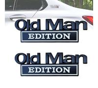 Old Man Edition Car Emblem, 3D Metal Sticker Badge - Funny Edition Nameplate Decal for Side Rear Tailgate Bumper, Waterproof Rustproof Adhesive for Car Truck SUV Motorcycle (Black-White)