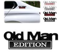 Old Man Edition Car Emblem 3D Metal Sticker Badge, Old Man Edition Emblem for Side Rear Tailgate Bumper, Metal Stickers for Cars, Trucks, Suvs (Black + White)