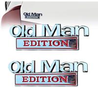 Old Man Edition Car Emblem 3D Metal Sticker Badge, Old Man Edition Metal Emblem Badge Sticker, Oldman Edition Car Stickers EmblemMetal Badge Bumper Decals for Truck SUV Plate Decal (D)