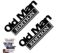 Old Man Edition Car Emblem, Old Man Addition Car Emblem, 3D Metal Badge Car Stickers Decals, for Car, Truck, SUV, Motorcycle, Badges for Tailgate, Bumper, Side, Waterproof Adhesive (Black White)