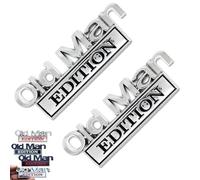 Old Man Edition Car Emblem, Old Man Addition Car Emblem, 3D Metal Badge Car Stickers Decals, for Car, Truck, SUV, Motorcycle, Badges for Tailgate, Bumper, Side, Waterproof Adhesive (Chrome Black)
