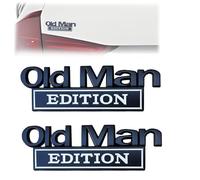 Old Man Edition Car Emblem, Tailgate Decal for Side Rear Tailgate Bumper, Funny Edition Nameplate Decal for Side Rear Tailgate Bumper, Waterproof Adhesive for Car Truck SUV Motorcycle (D+D)