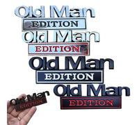 Old Man Edition Emblème 3D en métal antirouille pour pare-chocs de voiture - Autocollant amusant pour pare-chocs de voiture - Autocollant décoratif pour camion - Emblèmes pour pare-chocs latéraux et