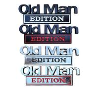 Old Man Edition Emblèmes, 3D Métal Sport Emblème Autocollant pour Voiture Auto Badge Autocollant | Décoration extérieure, Styling Personnaliser Accessoires pour coffre, latéral, hayon arrière