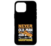 Old Man Grandpa Saxophone Saxophoniste Coque pour iPhone 16 Pro Max
