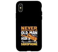 Old Man Grandpa Saxophone Saxophoniste Coque pour iPhone X/XS