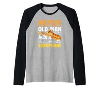 Old Man Grandpa Saxophone Saxophoniste Manche Raglan