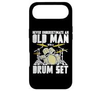 Old Man with a Drum Set Retro Drummer Music Artwork Coque pour iPhone Air