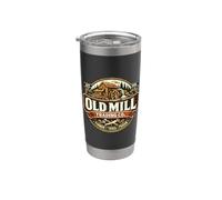 Old Mill Trading Co Badge vintage en bois et outils Gobelet isotherme en acier inoxydable double paroi