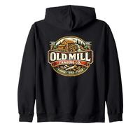 Old Mill Trading Co Badge Vintage en Bois et Outils Sweat à Capuche
