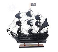 Old Modern Handicrafts Black Pearl Bateau pirate - Modèle de bateau de qualité musée en palissandre, acajou et teck - 50,8 x 16,5 x 48,3 cm (L x l x H)
