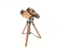Old Modern Handicrafts Jumelles en Bois et en Laiton sur Support - Puissance de grossissement 6X - 8,0 L x 8,0 W x 11,0 H Pouces