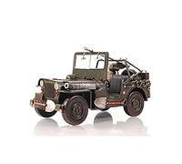 Old Modern Handicrafts Willys Vert 1941 - Modèle de Jeep Overland en métal - Modèle de Voiture à l'échelle 1:12 - Entièrement assemblé - 11,0 L x 6,5 W x 6,0 H Pouces
