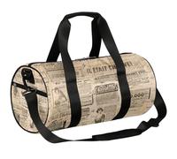 Old Newspaper Sac de sport léger pour homme et femme Motif journal vintage, Vieux journal, 17.6(L) x 9(W) x 9(H) inch