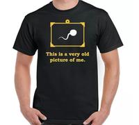 Old Picture of Me Funny Offensive 40th Birthday 50th Sperm T-Shirt Black S